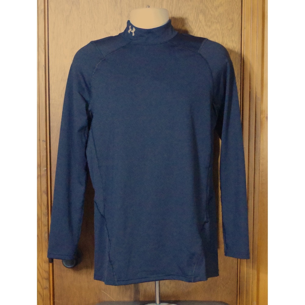 NWT Under Armour ColdGear Men's Size M Fitted Mock Neck Long Sleeve Shirt Black